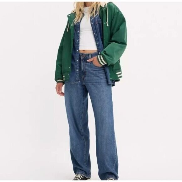 Levi's Denim - Levi's Premium 31x30 BAGGY DAD PERFORMANCE COOL WOMEN'S JEANS Blue Utopia